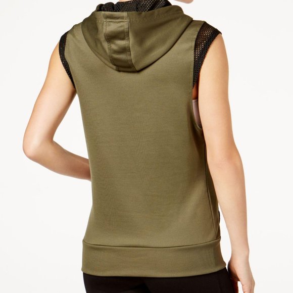 NWT Puma Explosive Sleeveless Hoodie, Olive, Sz M - Picture 6 of 7
